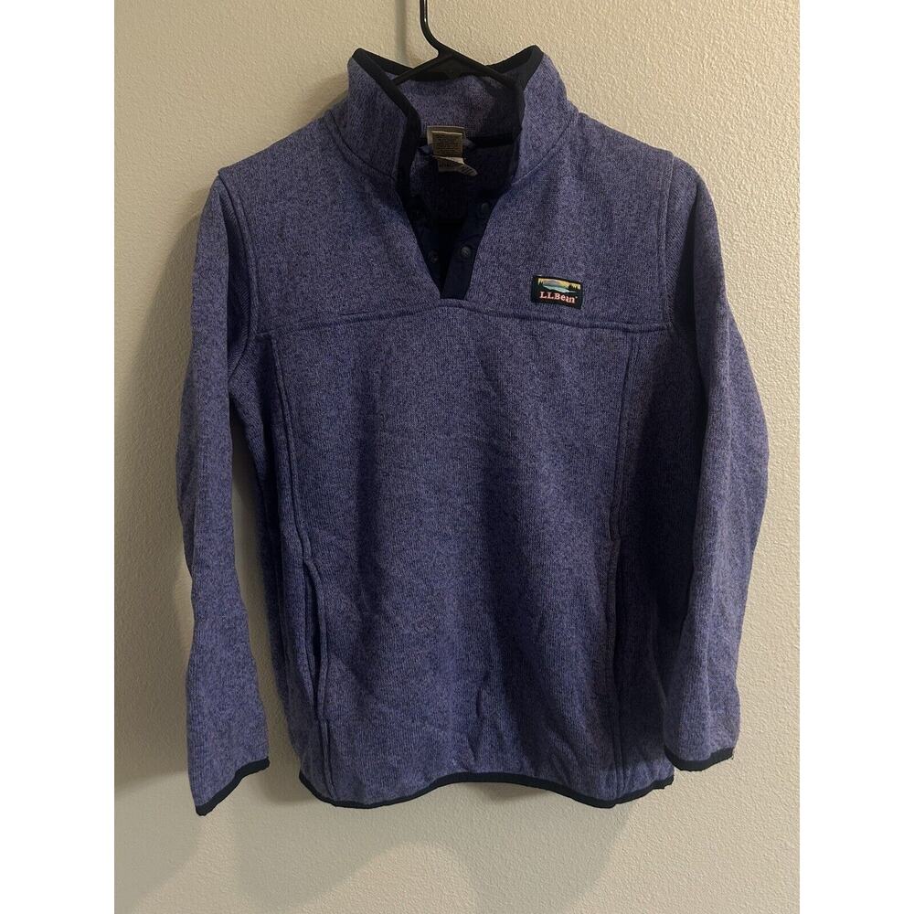 Kids L.L. Bean Purple 1/4 Snap Fleece Pullover Size Large L‎ 14/16